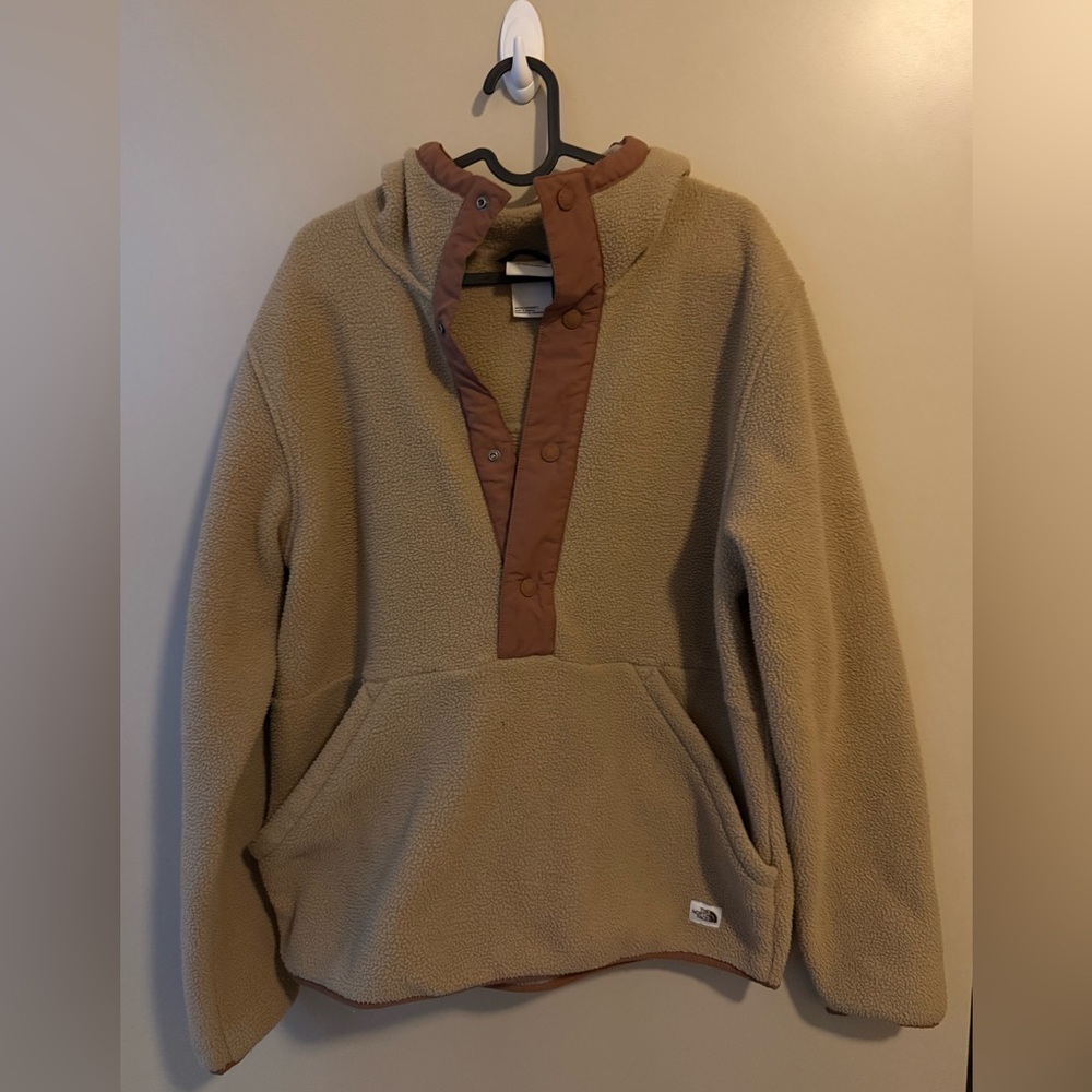 The North Face Two-toned Brown Fleece Pullover Hoodie